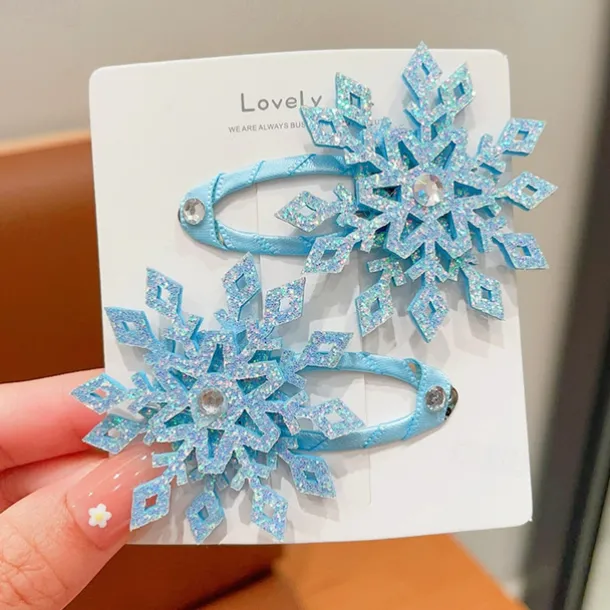 2 Pieces Kids Girls' Hair Accessories Active Sweet Party Birthday Snowflake Pink Blue