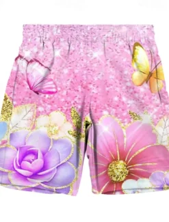 2 Pieces Kids Girls' T-shirt & Shorts Clothing Set Outfit Animal Unicorn Short Sleeve Crewneck Set Outdoor Active Fashion Cute Summer Spring 3-13 Years Pink