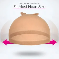 4 pieces Light Brown Stocking Wig Caps Stretchy Nylon Wig Caps for Women