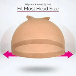 6 pieces light brown stocking wig caps stretchy nylon wig caps for women