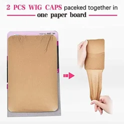 6 pieces light brown stocking wig caps stretchy nylon wig caps for women