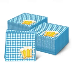 100 Pieces Oktoberfest Paper Napkins Disposable Oktoberfest Party Napkins Oktoberfest Cocktail Dinner Napkin Set 6.7" x 6.7" Folded Oktoberfest Tableware Napkins for Oktoberfest Party Supplies