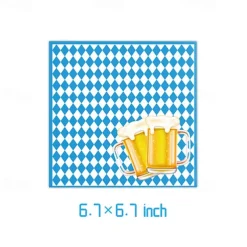 100 Pieces Oktoberfest Paper Napkins Disposable Oktoberfest Party Napkins Oktoberfest Cocktail Dinner Napkin Set 6.7" x 6.7" Folded Oktoberfest Tableware Napkins for Oktoberfest Party Supplies