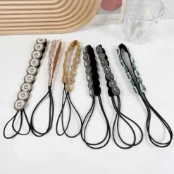 1 Pieces Rhinestone Beaded Elastic Headband Jewel Headbands Pearl Hair Band Crystal Beaded Women Head Wrap Lady Girls Hair Jewelry Accessories