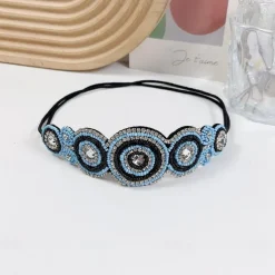 1 Pieces Rhinestone Beaded Elastic Headband Jewel Headbands Pearl Hair Band Crystal Beaded Women Head Wrap Lady Girls Hair Jewelry Accessories