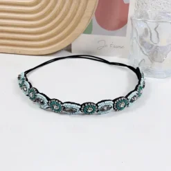 1 Pieces Rhinestone Beaded Elastic Headband Jewel Headbands Pearl Hair Band Crystal Beaded Women Head Wrap Lady Girls Hair Jewelry Accessories