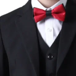 4 Pieces Ring Bearer Suit Boys Kids Suit & Blazer Blazer & Vest & Pants & Shirt & Tie Formal Set Clothing Set Party Special Occasion Birthday Fashion Gentle Solid Color Black Dusty Blue Spandex