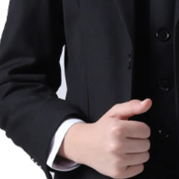 4 Pieces Ring Bearer Suit Boys Kids Suit & Blazer Blazer & Vest & Pants & Shirt & Tie Formal Set Clothing Set Party Special Occasion Birthday Fashion Gentle Solid Color Black Dusty Blue Spandex