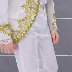 3 Pieces Ring Bearer Suit Boys Kids Suit Formal Suit Suit & Blazer Clothing Set Party Special Occasion Vintage Cool Formal Graphic Jacquard Black White Red Polyester