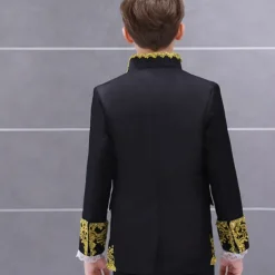 3 Pieces Ring Bearer Suit Boys Kids Suit Formal Suit Suit & Blazer Clothing Set Party Special Occasion Vintage Cool Formal Graphic Jacquard Black White Red Polyester