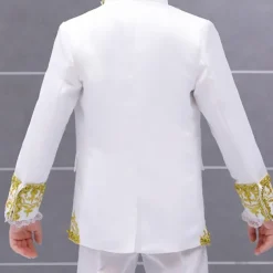 3 Pieces Ring Bearer Suit Boys Kids Suit Formal Suit Suit & Blazer Clothing Set Party Special Occasion Vintage Cool Formal Graphic Jacquard Black White Red Polyester