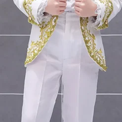 3 Pieces Ring Bearer Suit Boys Kids Suit Formal Suit Suit & Blazer Clothing Set Party Special Occasion Vintage Cool Formal Graphic Jacquard Black White Red Polyester