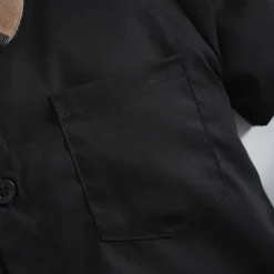 3 Pieces Ring Bearer Suit Boys Kids Toddler Shirt & Shorts School Formal Party Cool Basic Casual Stripe Striped V Neck Black Cotton