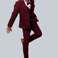 3 Pieces Ring Bearer Suit Boys Kids Suit Formal Suit Suit & Blazer Tank & Pants Formal Anniversary Cool Gentle Plaid Wine Blue Gray Cotton