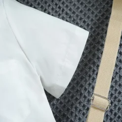 3 Pieces Ring Bearer Suit Boys Kids Toddler Shirt & Shorts School Formal Party Fashion Gentle Solid Color V Neck White Cotton