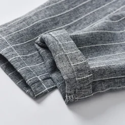 2 Pieces Ring Bearer Suit Boys' Kids Suit Formal Suit Shirt & Pants Pants Set School Party Date Fashion Cool Basic Stripe Print Beige Light Blue Cotton