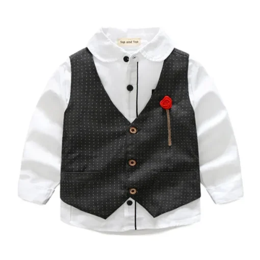 3 Pieces Ring Bearer Suit Boys Kids Suit Formal Suit Suit & Blazer Clothing Set School Formal Home Cool Gentle Plaid Print Black Wine Red Cotton