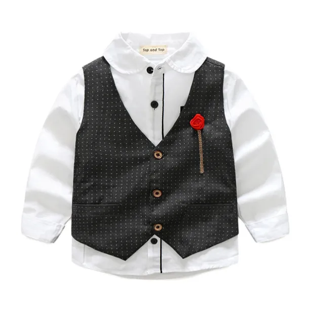 3 Pieces Ring Bearer Suit Boys Kids Suit Formal Suit Suit & Blazer Clothing Set School Formal Home Cool Gentle Plaid Print Black Wine Red Cotton
