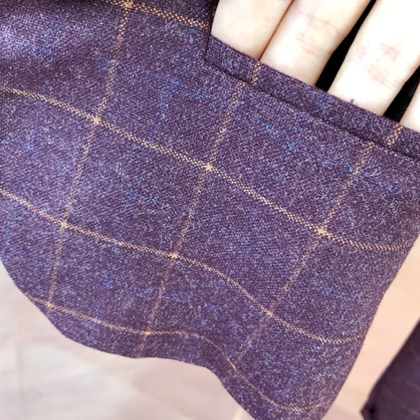 3 Pieces Ring Bearer Suit Boys Kids Suit Formal Suit Suit & Blazer Clothing Set Anniversary Party Street Cool Formal Plaid Navy Blue Purple Gray Cotton