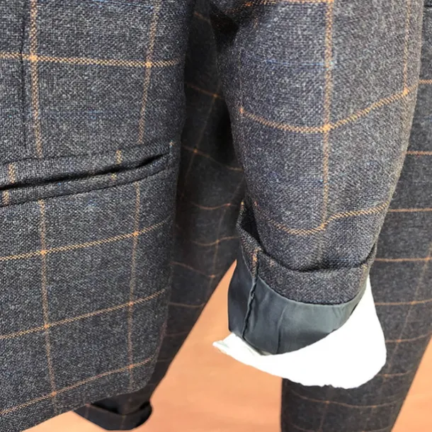 3 Pieces Ring Bearer Suit Boys Kids Suit Formal Suit Suit & Blazer Clothing Set Anniversary Party Street Cool Formal Plaid Navy Blue Purple Gray Cotton