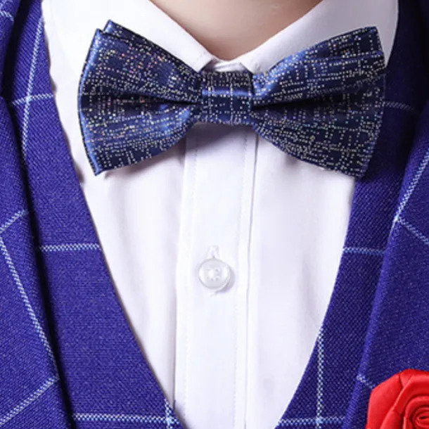 3 Pieces Ring Bearer Suit Boys Kids Toddler Suit Formal Suit Suit & Blazer Pants Set Formal Set Party Special Occasion Vintage Fashion Formal Plaid Bow Red Blue Gray Cotton