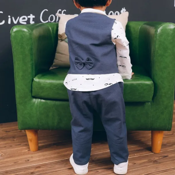 3 Pieces Ring Bearer Suit Boys Kids Suit Formal Suit Suit & Blazer Clothing Set Outdoor Active Cool Graphic Polka Dot Print Bow Red Blue Cotton