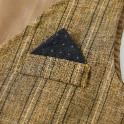 3 Pieces Ring Bearer Suit Boys Kids Suit Formal Suit Shirt & Pants Tank & Pants Clothing Set School Formal Vacation Fashion Basic Formal Stripe Patchwork Blue Khaki Gray Cotton