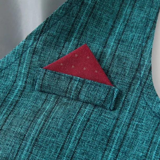 3 Pieces Ring Bearer Suit Boys Kids Suit Formal Suit Shirt & Pants Tank & Pants Clothing Set School Formal Vacation Fashion Basic Formal Stripe Patchwork Blue Khaki Gray Cotton