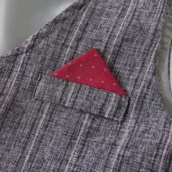 3 Pieces Ring Bearer Suit Boys Kids Suit Formal Suit Shirt & Pants Tank & Pants Clothing Set School Formal Vacation Fashion Basic Formal Stripe Patchwork Blue Khaki Gray Cotton