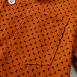 2 Pieces Ring Bearer Suit Boys Kids Shirt & Pants Formal Fashion Solid Color Graphic Buttons Yellow Orange Green Cotton