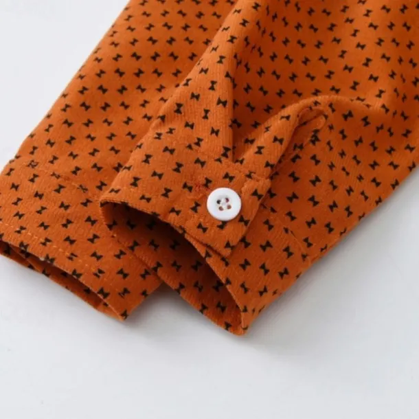 2 Pieces Ring Bearer Suit Boys Kids Shirt & Pants Formal Fashion Solid Color Graphic Buttons Yellow Orange Green Cotton