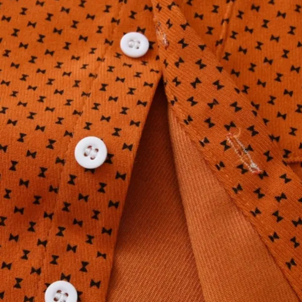 2 Pieces Ring Bearer Suit Boys Kids Shirt & Pants Formal Fashion Solid Color Graphic Buttons Yellow Orange Green Cotton