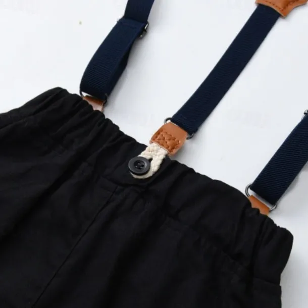 2 Pieces Ring Bearer Suit Boys Kids Shirt & Pants Formal Fashion Solid Color Graphic Buttons Yellow Orange Green Cotton