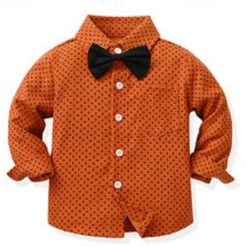 2 Pieces Ring Bearer Suit Boys Kids Shirt & Pants Formal Fashion Solid Color Graphic Buttons Yellow Orange Green Cotton