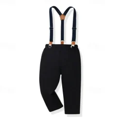 2 Pieces Ring Bearer Suit Boys Kids Shirt & Pants Formal Fashion Solid Color Graphic Buttons Yellow Orange Green Cotton