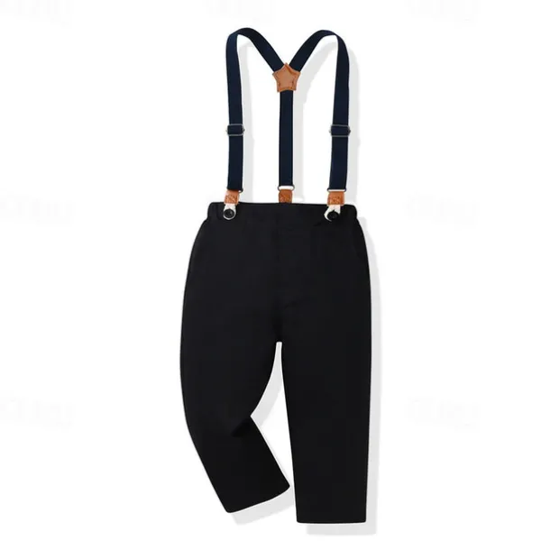 2 Pieces Ring Bearer Suit Boys Kids Shirt & Pants Formal Fashion Solid Color Graphic Buttons Yellow Orange Green Cotton