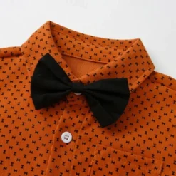 2 Pieces Ring Bearer Suit Boys Kids Shirt & Pants Formal Fashion Solid Color Graphic Buttons Yellow Orange Green Cotton