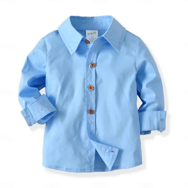 4 Pieces Ring Bearer Suit Boys Kids Suit Formal Suit Suit & Blazer Formal Party Fashion Solid Color Buttons Pocket Sky Blue Cotton