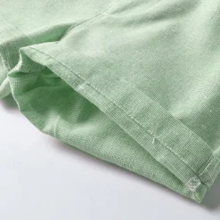 2 Pieces Ring Bearer Suit Boys Kids Shirt & Shorts Clothing Set Outdoor Street Fashion Cool Casual Solid Color Bow Pink Green Cotton