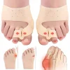 2 Pieces Silicone Gel Toes Separator Hallux Valgus Corrector Bunion Bone Ectropion Adjuster Toes Outer Foot Care