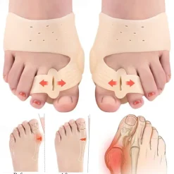 2 Pieces Silicone Gel Toes Separator Hallux Valgus Corrector Bunion Bone Ectropion Adjuster Toes Outer Foot Care