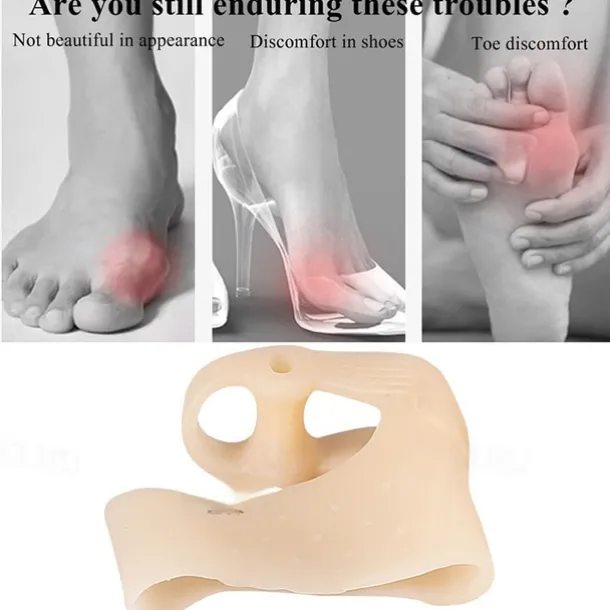 2 Pieces Silicone Gel Toes Separator Hallux Valgus Corrector Bunion Bone Ectropion Adjuster Toes Outer Foot Care