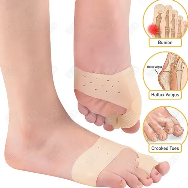 2 Pieces Silicone Gel Toes Separator Hallux Valgus Corrector Bunion Bone Ectropion Adjuster Toes Outer Foot Care