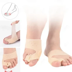 2 Pieces Silicone Gel Toes Separator Hallux Valgus Corrector Bunion Bone Ectropion Adjuster Toes Outer Foot Care