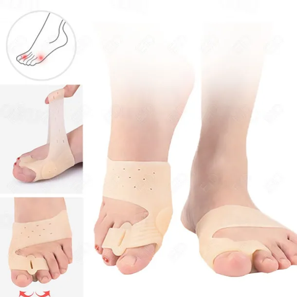 2 Pieces Silicone Gel Toes Separator Hallux Valgus Corrector Bunion Bone Ectropion Adjuster Toes Outer Foot Care