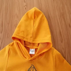 2 Pieces Toddler Boys Hoodie & Sweatpants Set Outfit Car Long Sleeve V Neck Cotton Set School Fashion Daily Spring Fall 3-7 Years Yellow