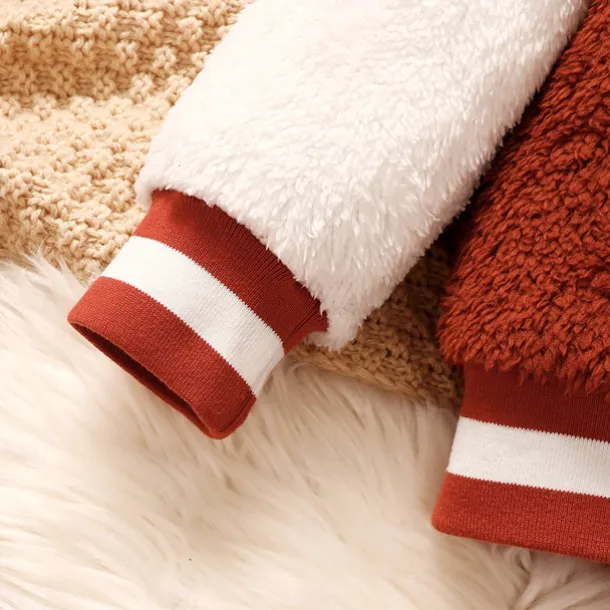 2 Pieces Toddler Boys Hoodie & Sweatpants Set Outfit Letter Long Sleeve Patchwork Set School Fashion Daily Fall Winter 4-7 Years Brown