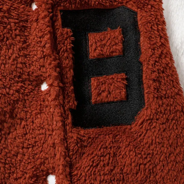 2 Pieces Toddler Boys Hoodie & Sweatpants Set Outfit Letter Long Sleeve Patchwork Set School Fashion Daily Fall Winter 4-7 Years Brown