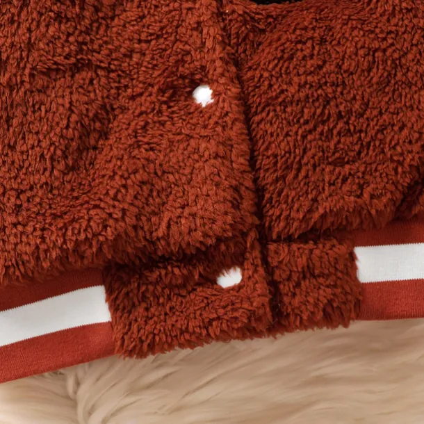 2 Pieces Toddler Boys Hoodie & Sweatpants Set Outfit Letter Long Sleeve Patchwork Set School Fashion Daily Fall Winter 4-7 Years Brown