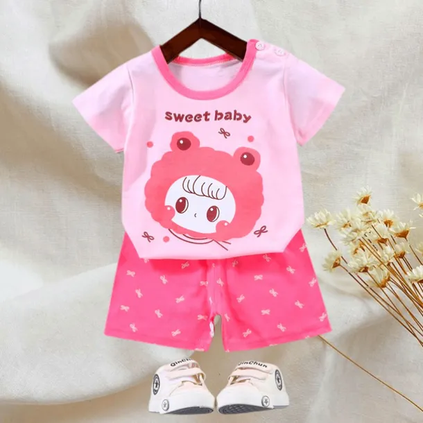 2 Pieces Toddler Boys T-shirt & Shorts Outfit Animal Cartoon Bear Short Sleeve Cotton Set Outdoor Neutral Daily Basic Summer Spring 3-7 Years Short set 30-RABBIT rabbit. Short set 35-Happy Niu Niu